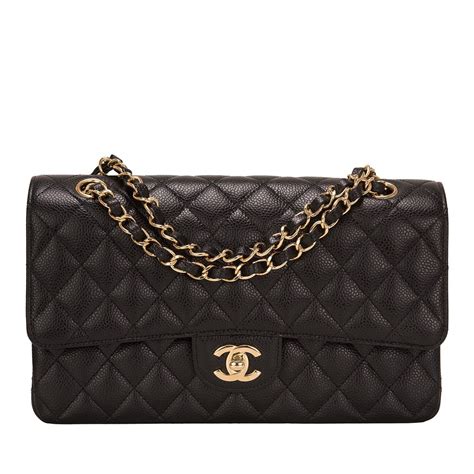 chanel classic medium caviar black ราคา|Chanel Black Quilted Caviar Leather Me.